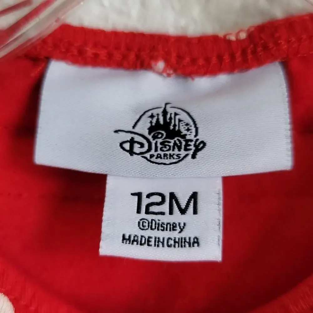 DISNEY Minnie Mouse One Piece Walt Disney World Polka Dot Size 12M Red
